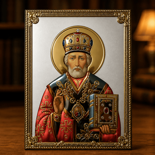 LAR Echtsilber Ikone Sveti Nikola - svetazvezda