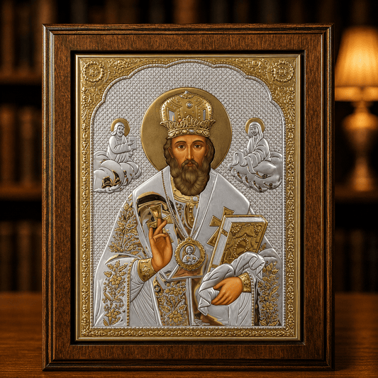 LAR Echtsilber Ikone Sveti Nikola - svetazvezda