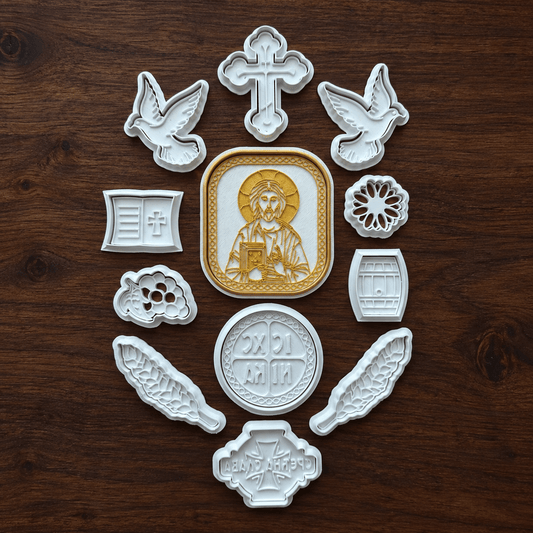 Modlice für slavski kolač – 11-teiliges Set Isus Hristos - svetazvezda