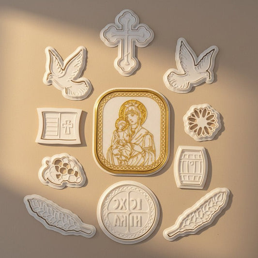 Modlice für slavski kolač – 11 - teiliges Set Bogorodica - svetazvezda