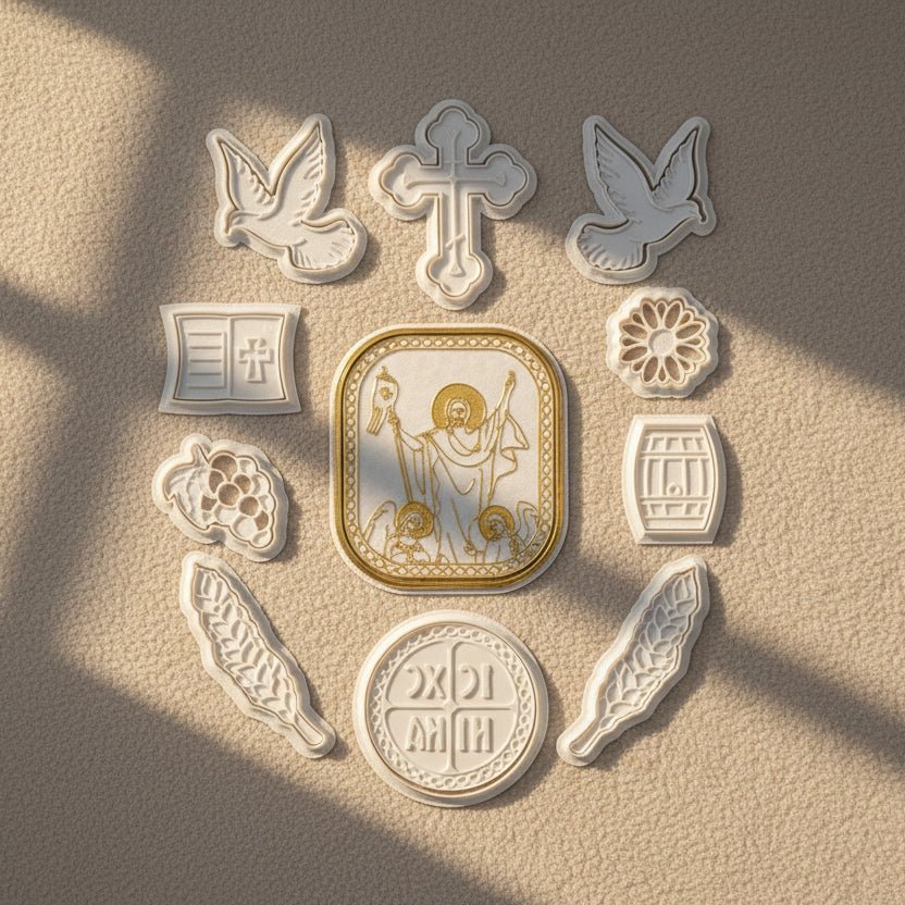 Modlice für slavski kolač – 11 - teiliges Set Hristos Vaskrse - svetazvezda