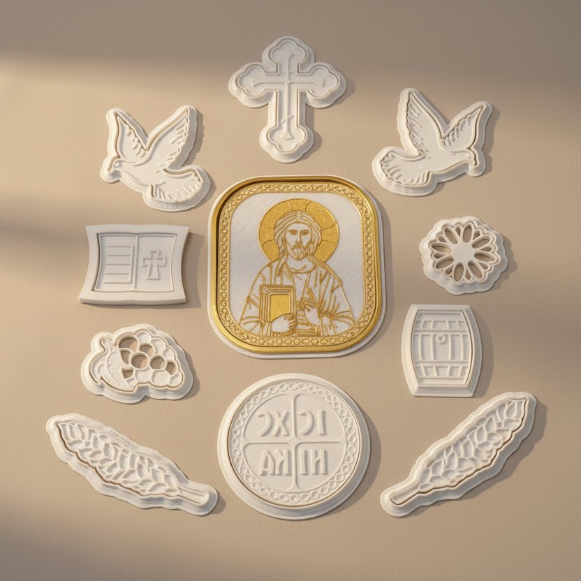 Modlice für slavski kolač – 11 - teiliges Set Isus Hristos - svetazvezda