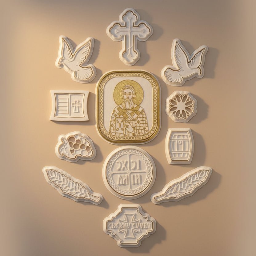 Modlice für slavski kolač – 12 - teiliges Set Sveti Sava - svetazvezda