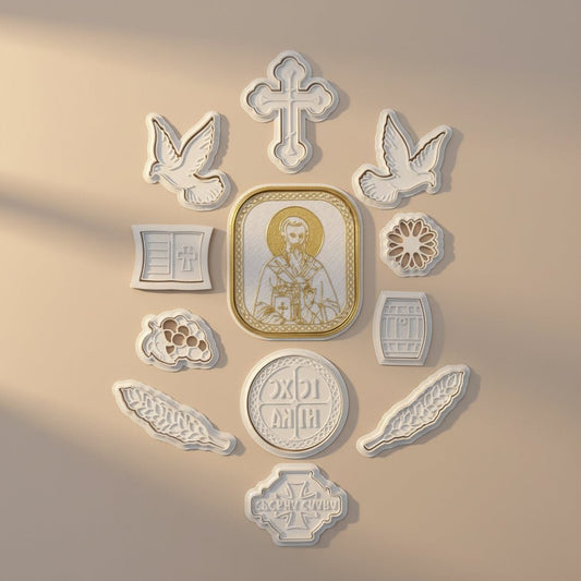 Modlice für slavski kolač – 12 - teiliges Set Sveti Vasilije Veliki - svetazvezda