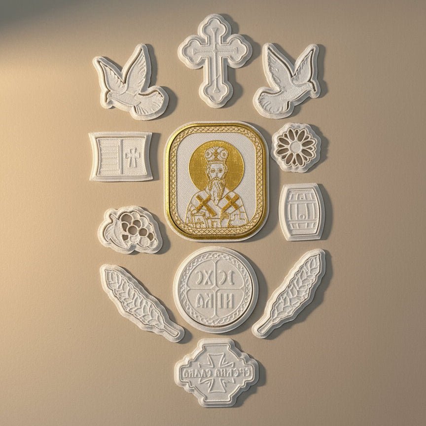 Modlice für slavski kolač – 12 - teiliges Sveti Vasilije Ostroški - svetazvezda