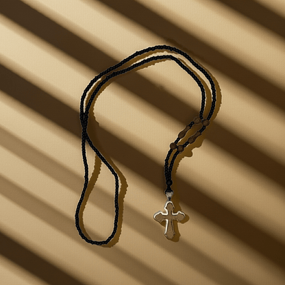 Orthodoxe Halskette mit Kreuz – Holz & Metall (70 cm) - svetazvezda