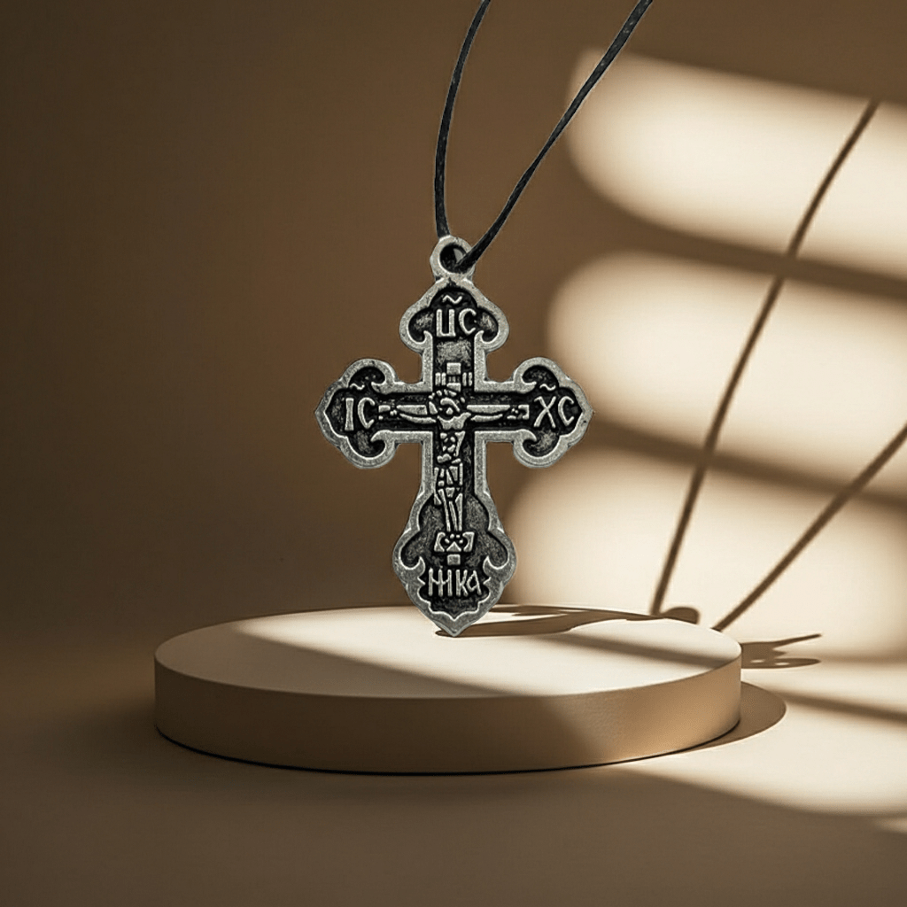 Orthodoxes Kreuz aus Edelstahl – Serbisch - orthodoxes Glaubenssymbol - svetazvezda