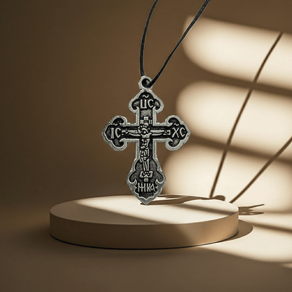 Orthodoxes Kreuz aus Edelstahl – Serbisch - orthodoxes Glaubenssymbol - svetazvezda