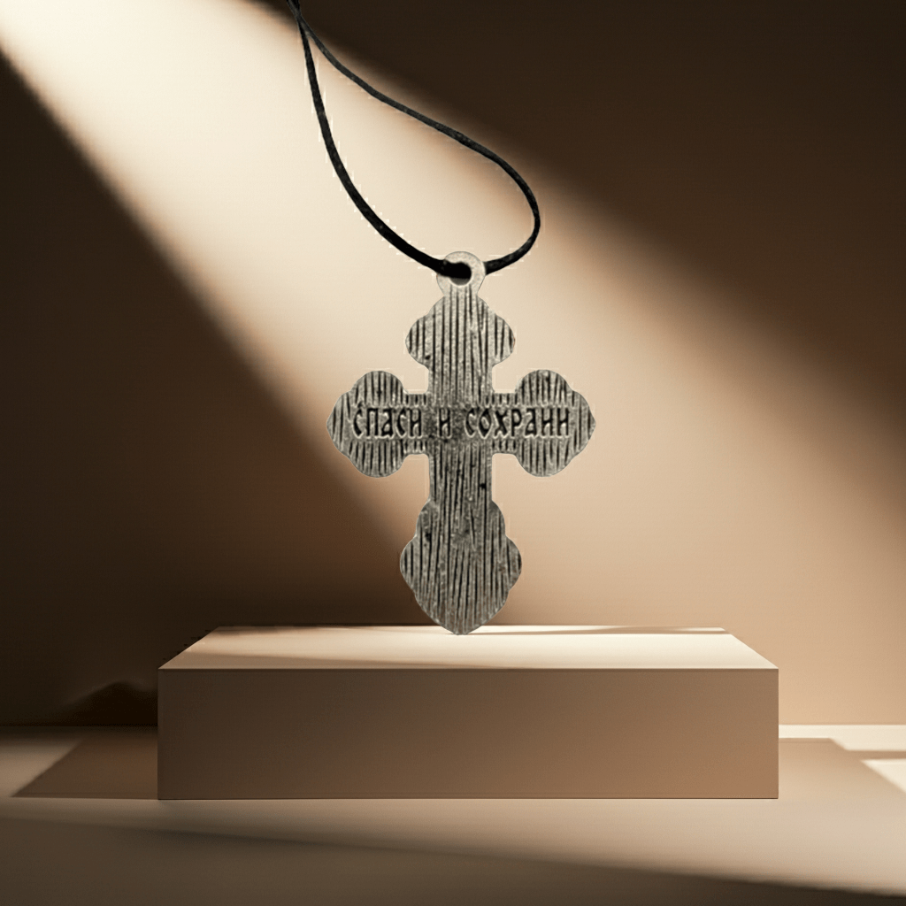 Orthodoxes Kreuz aus Edelstahl – Serbisch - orthodoxes Glaubenssymbol - svetazvezda