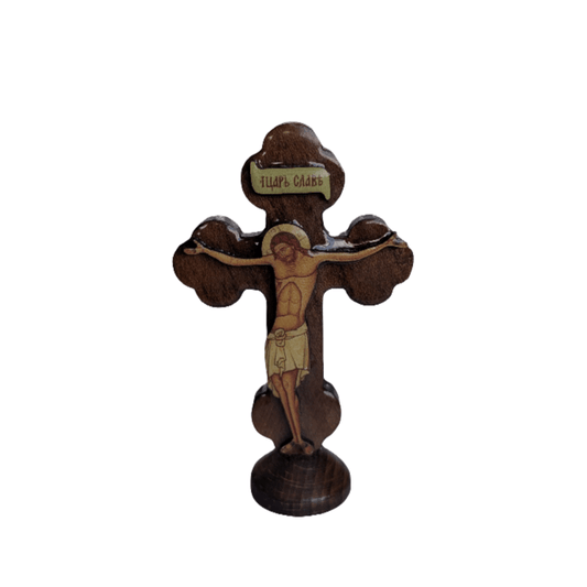 Orthodoxes Tischkreuz aus Holz (11 × 7 cm) - svetazvezda
