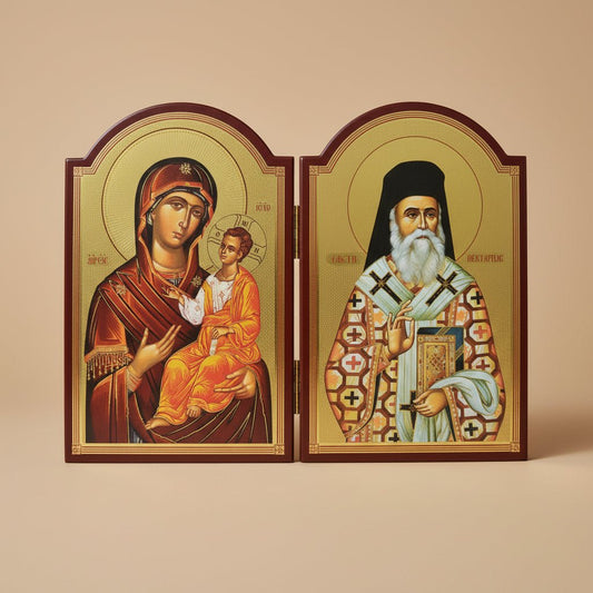 Presveta Bogorodica & Sveti Nektarije (29,5 x 39,5 cm) - svetazvezda