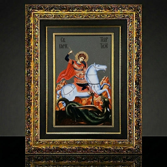 Mileševac Glasikone Sveti Georgije – Serbisch-orthodoxe Ikone 51 × 39 cm