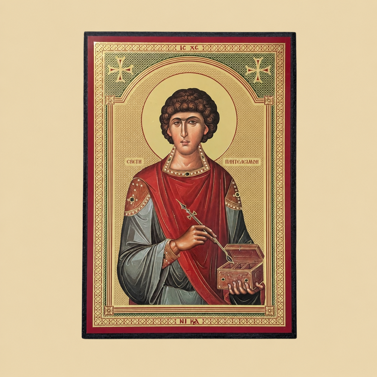 Serbisch-orthodoxe Ikone Heiliger Pantelejmon (Sveti Pantelejmon)