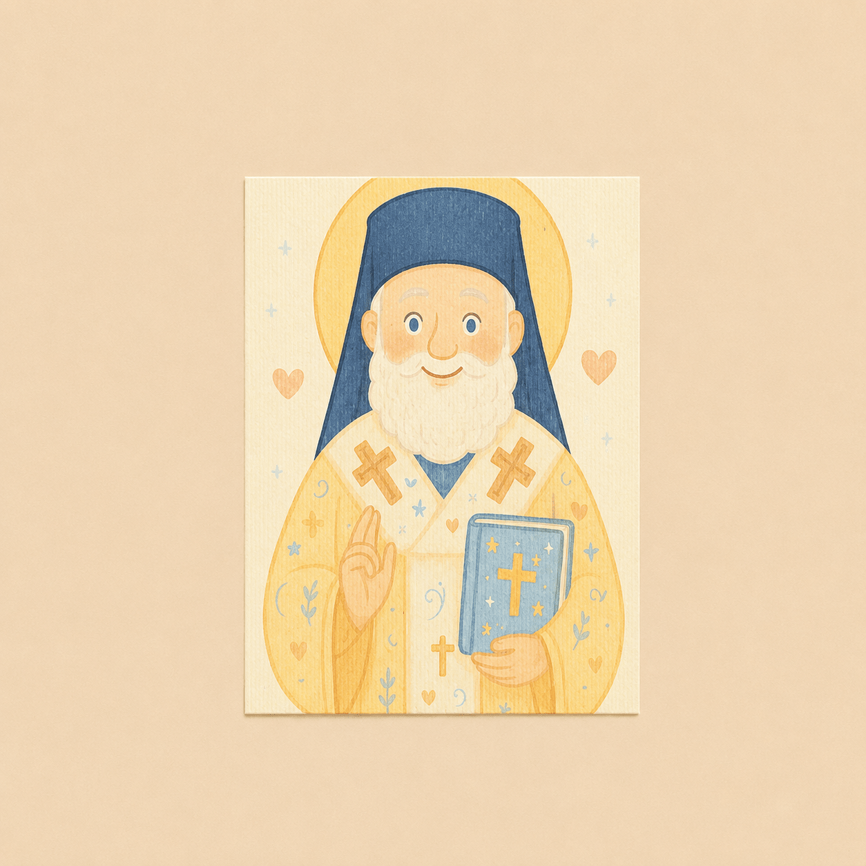 Serbisch-orthodoxe Schnullerkette aus Silikon & Holz mit Ikone - svetazvezda