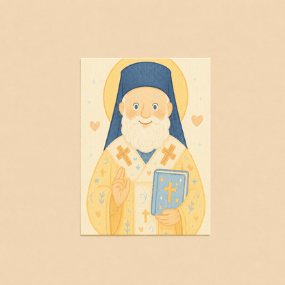 Serbisch-orthodoxe Schnullerkette aus Silikon & Holz mit Ikone - svetazvezda