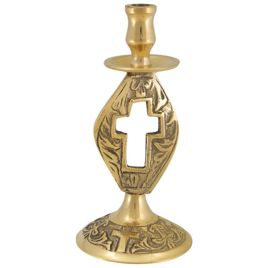 Serbisch - orthodoxer Kerzenhalter aus Messing (11x 5,5 cm) - svetazvezda