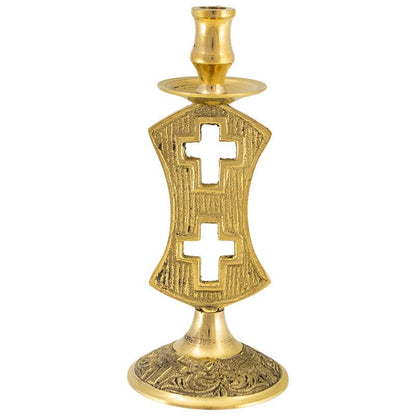 Serbisch - orthodoxer Kerzenhalter aus Messing (13 x 5,5 cm) - svetazvezda