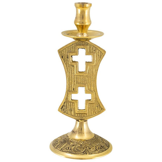 Serbisch - orthodoxer Kerzenhalter aus Messing (13 x 5,5 cm) - svetazvezda