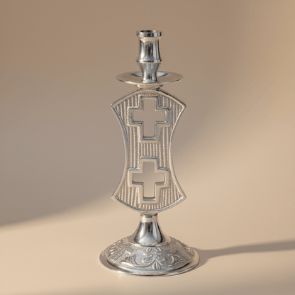 Serbisch - orthodoxer Kerzenhalter aus Messing (13 x 5,5 cm) - svetazvezda