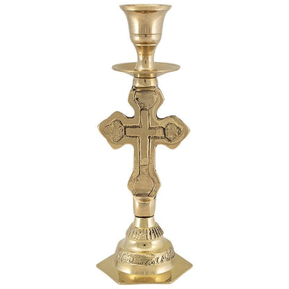 Serbisch - orthodoxer Kerzenhalter aus Messing (14x 5,5 cm) - svetazvezda
