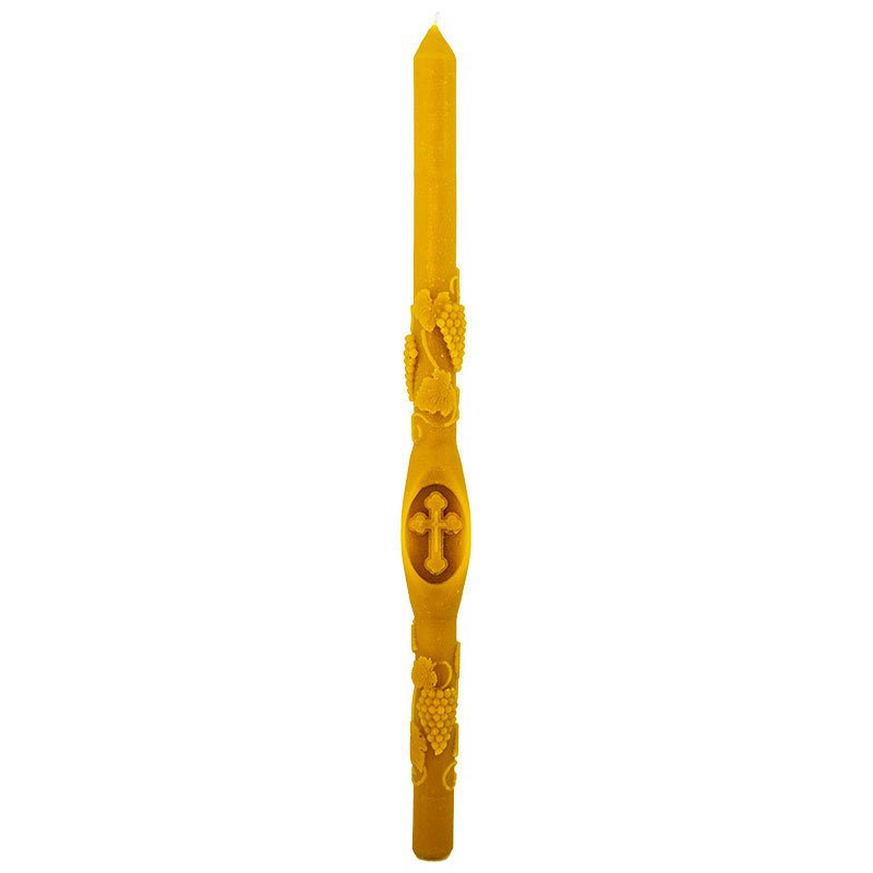 Slava - Kerze mit geprägtem Kreuz und Weinrebe - svetazvezda