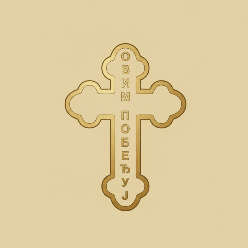 Sticker Orthodoxes Kreuz „ОВИМ ПОБЕЂУЈ“ - svetazvezda