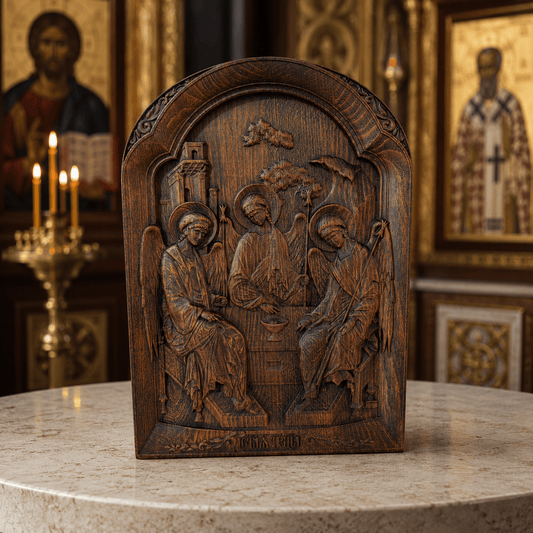 Sveta Trojica – Orthodoxe Ikone aus Buchenholz - svetazvezda