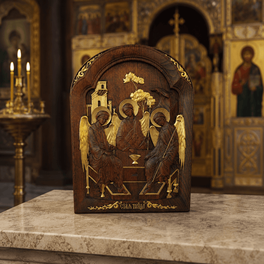 Sveta Trojica – Orthodoxe Ikone aus Buchenholz - svetazvezda