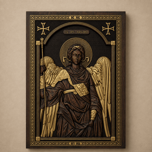 Sveti Arhanđel Mihailo – Orthodoxe Ikone aus Buchenholz - svetazvezda