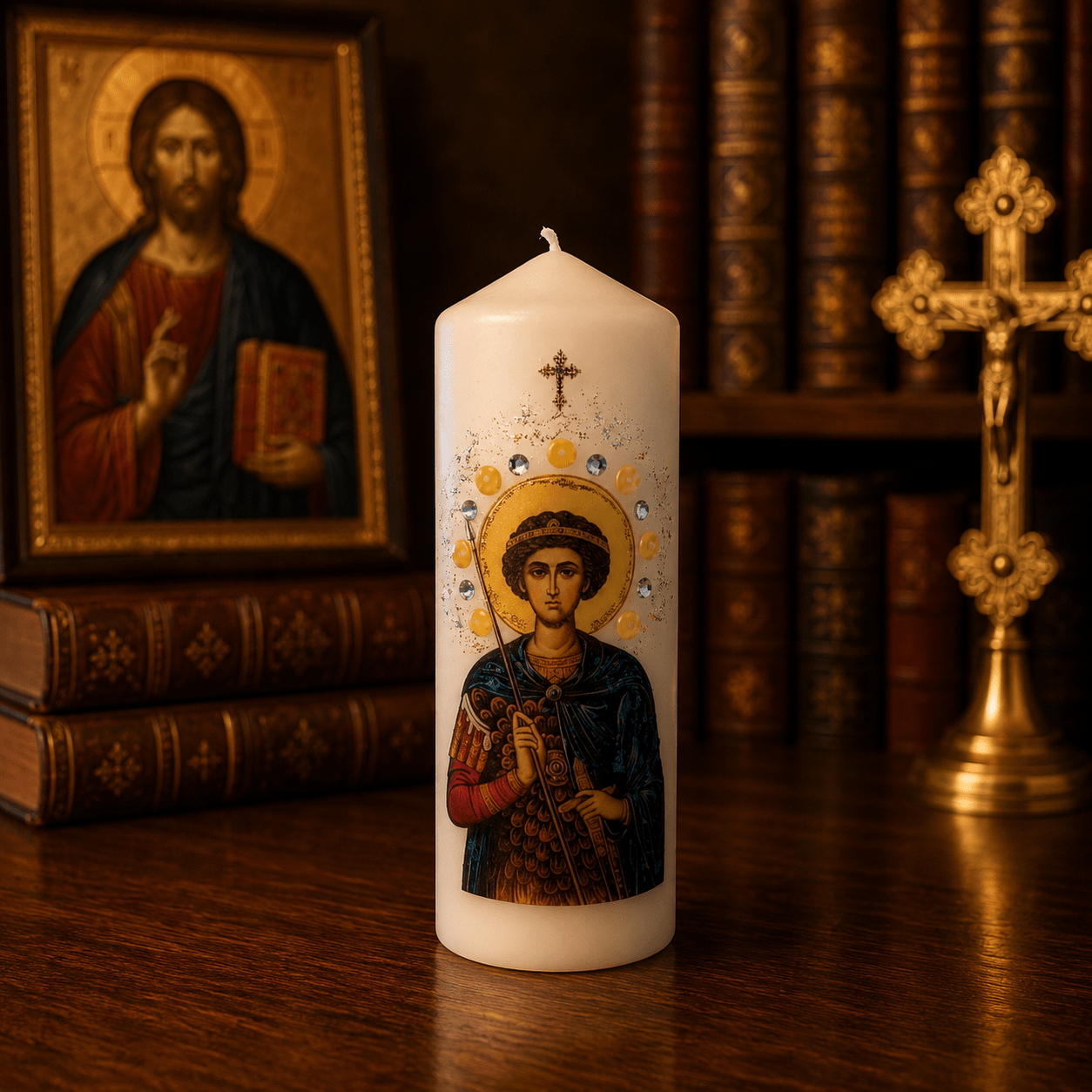 Sveti Dimitrije Kerze – Serbisch-orthodoxe Gebetskerze / 16,5 × 6 cm - svetazvezda