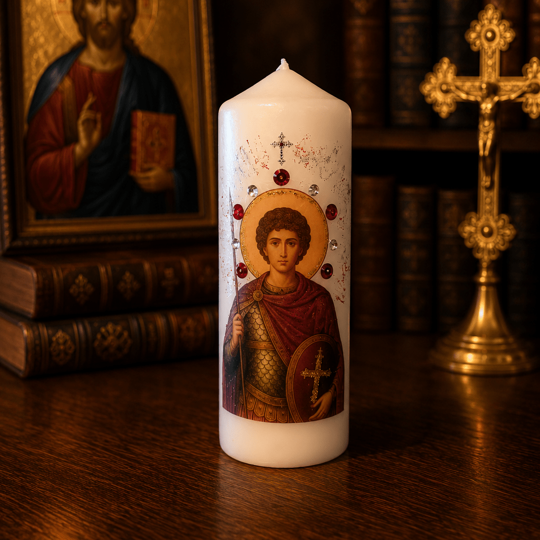 Sveti Georgije Đurđic Kerze – Serbisch-orthodoxe Gebetskerze / 16,5 × 6 cm - svetazvezda