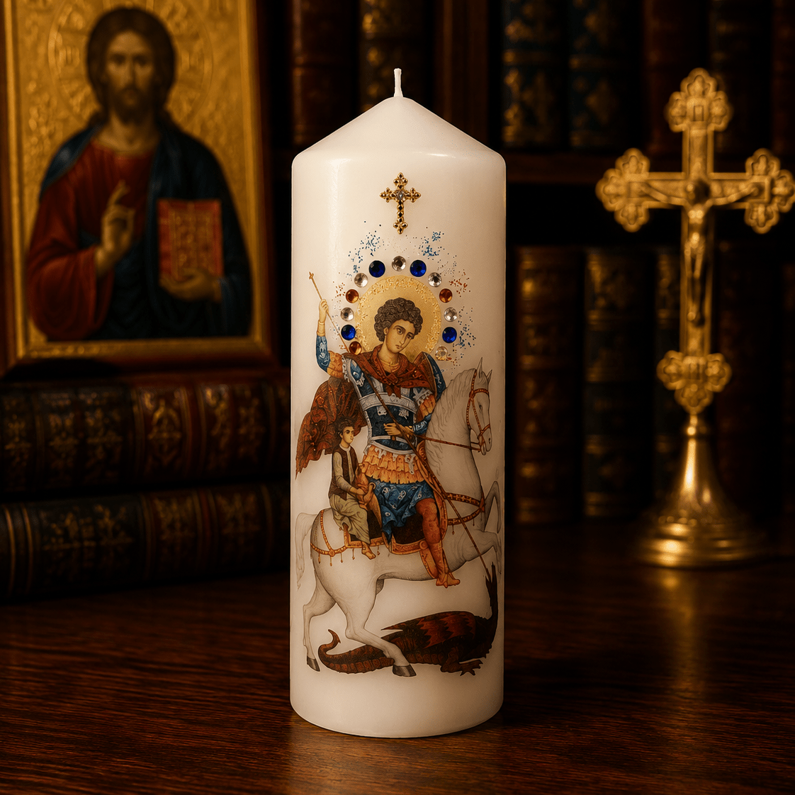 Sveti Georgije Kerze – Serbisch-orthodoxe Gebetskerze / 16,5 × 6 cm - svetazvezda