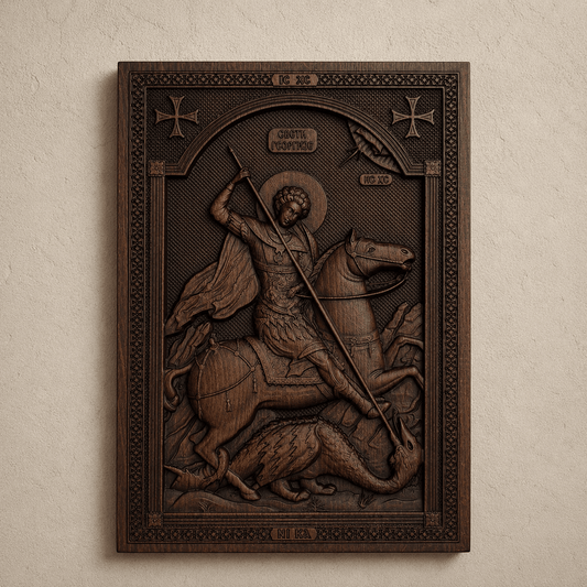 Sveti Georgije – Orthodoxe Ikone aus Buchenholz - svetazvezda