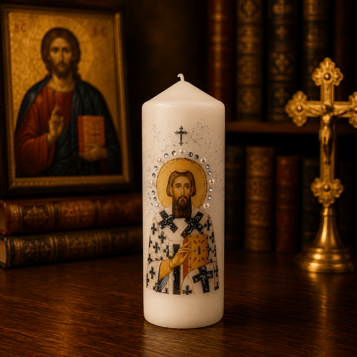 Sveti Sava Kerze – Serbisch-orthodoxe Gebetskerze / 16,5 × 6 cm - svetazvezda