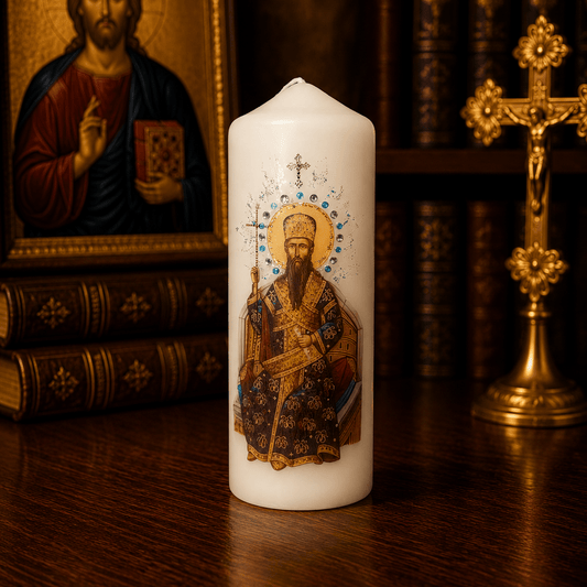 Sveti Stefan Dečanski Kerze – Serbisch-orthodoxe Gebetskerze / 16,5 × 6 cm - svetazvezda