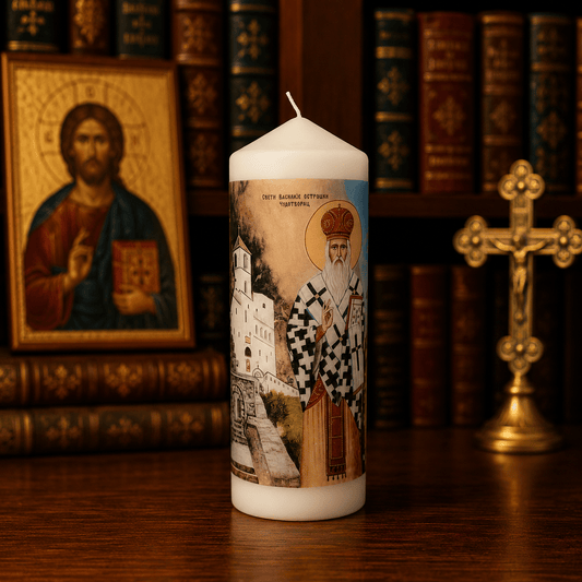 Sveti Vasilije Ostroški – Serbisch-orthodoxe Kerze für Heilung und Segen - svetazvezda