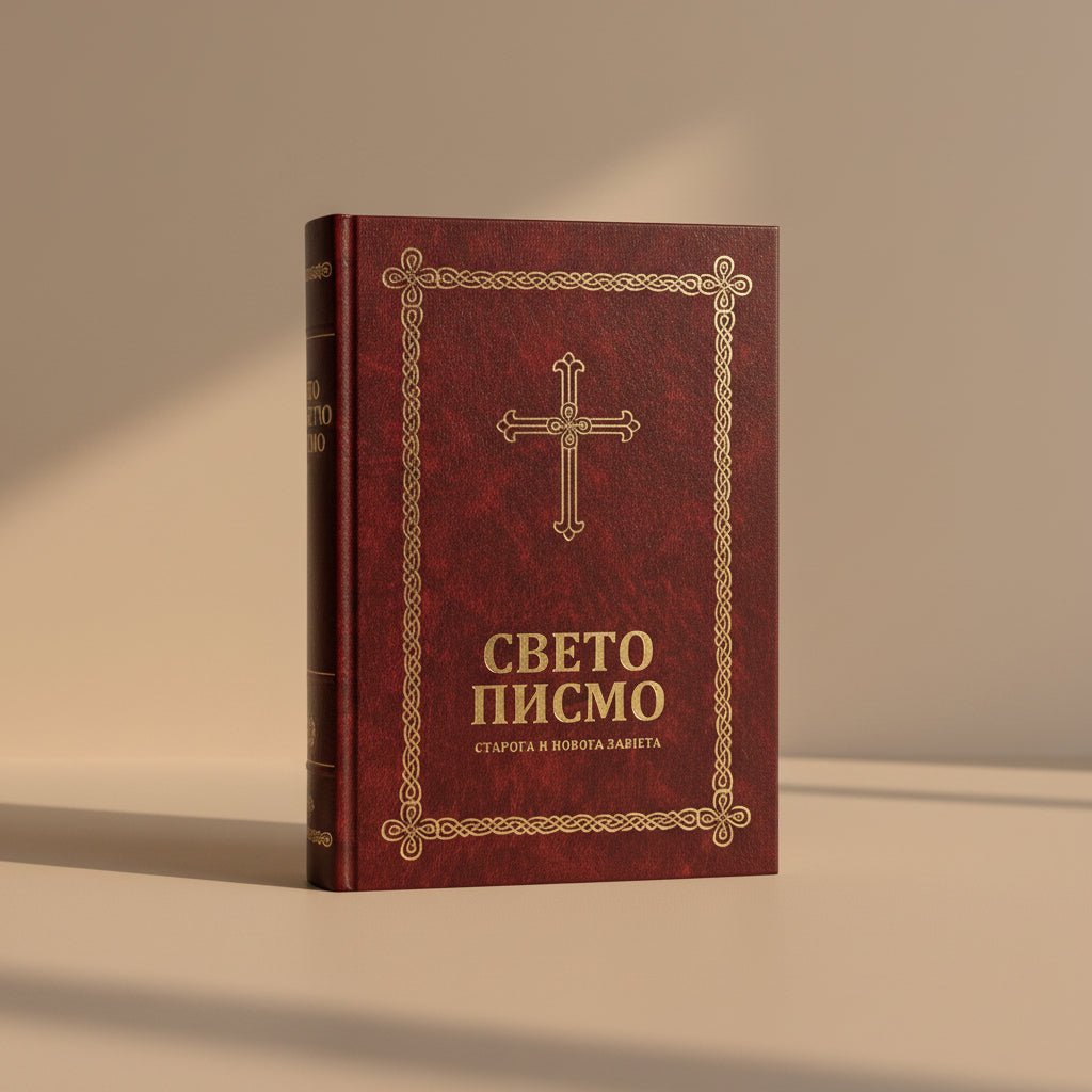 Serbisch-orthodoxe Bibel Sveto pismo in kyrillischer Schrift.
