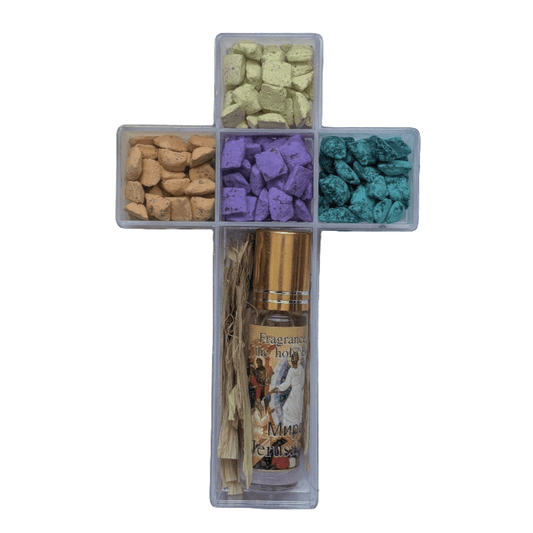 Tamjan - Kreuz – Weihrauch - Set mit 4 Sorten & Öl aus Jerusalem - svetazvezda