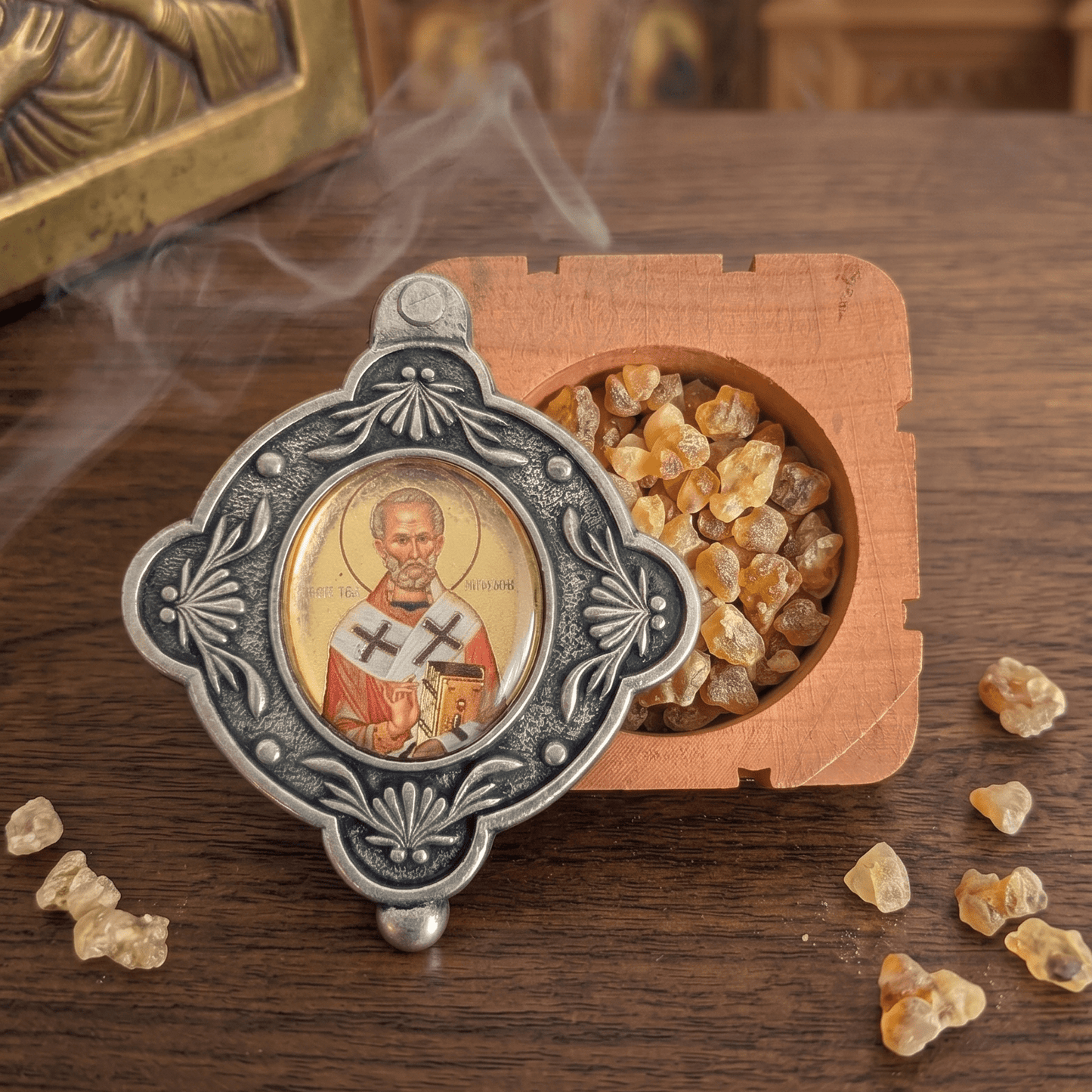 Weihrauchbehälter mit Heiligenmotiv - svetazvezda