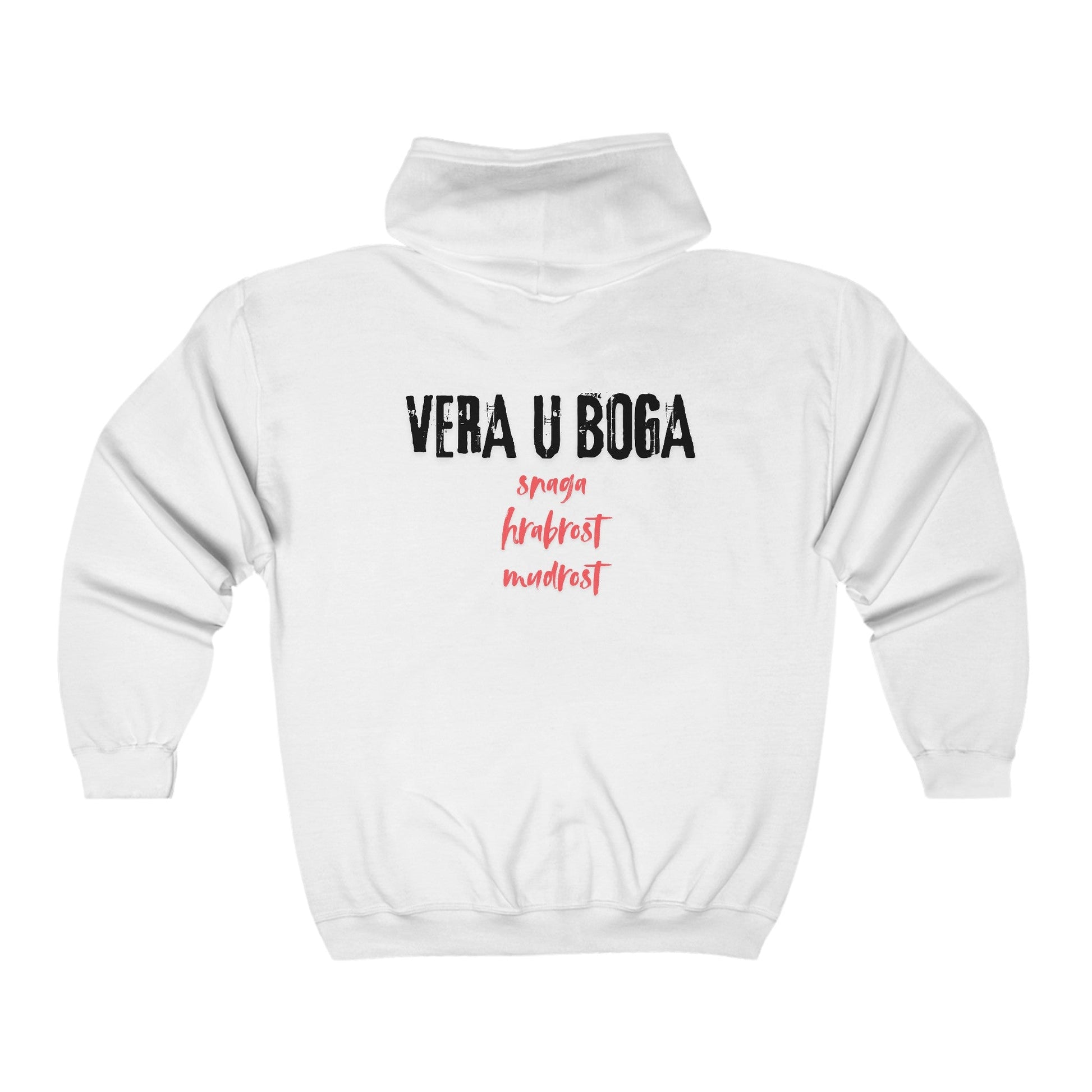 Zip Hoodie SVETAZVEZDA – Vera u Boga, Snaga, Hrabrost i Mudrost - svetazvezda